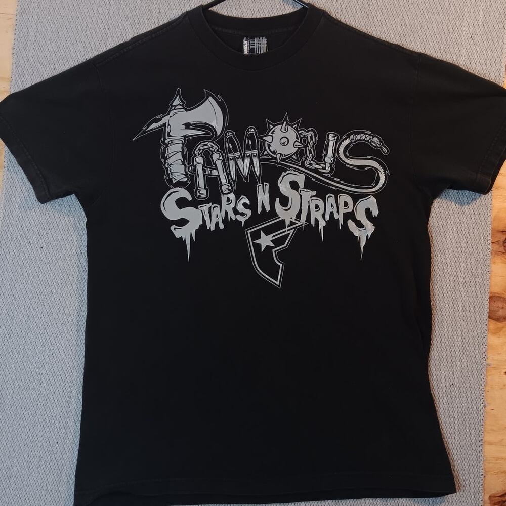 Famous Stars & Straps Tee L Black Bring The Pain Front Back - Picture 2 of 16